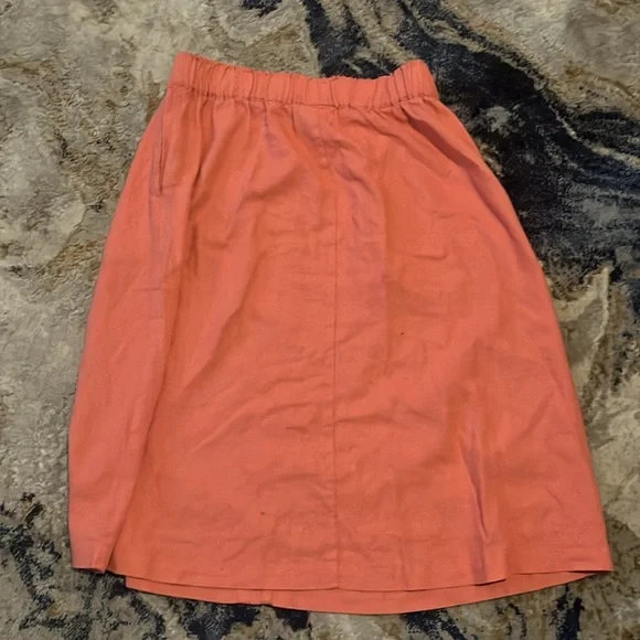 Liz Claiborne Linen Blend Coral Midi  Skirt - Picture 2 of 5